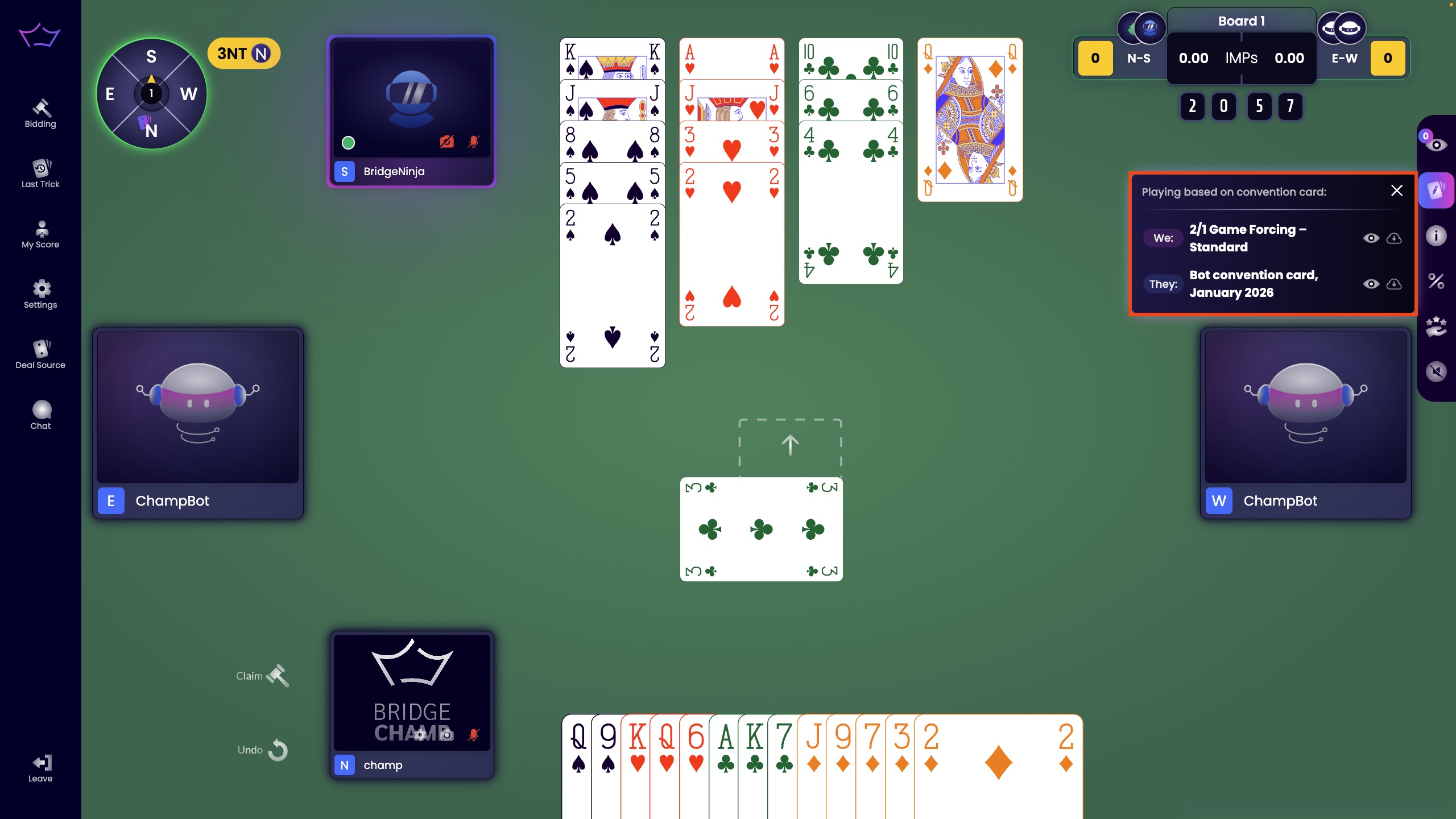 In-Game Convention Card Display