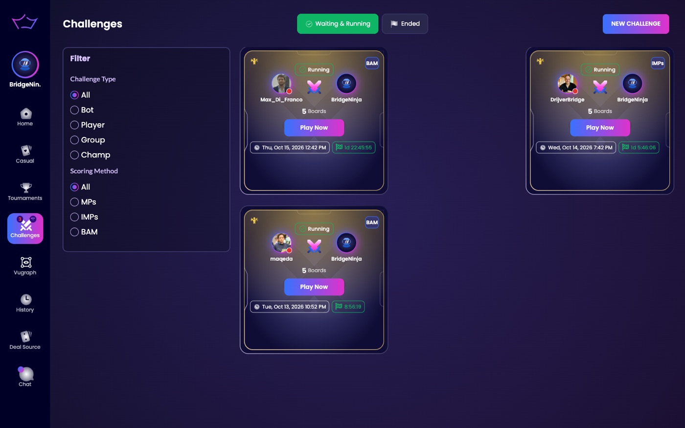 Challenge Screen