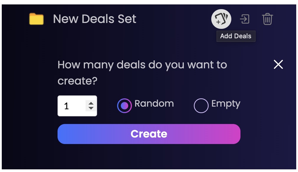 Add a new deal to the set