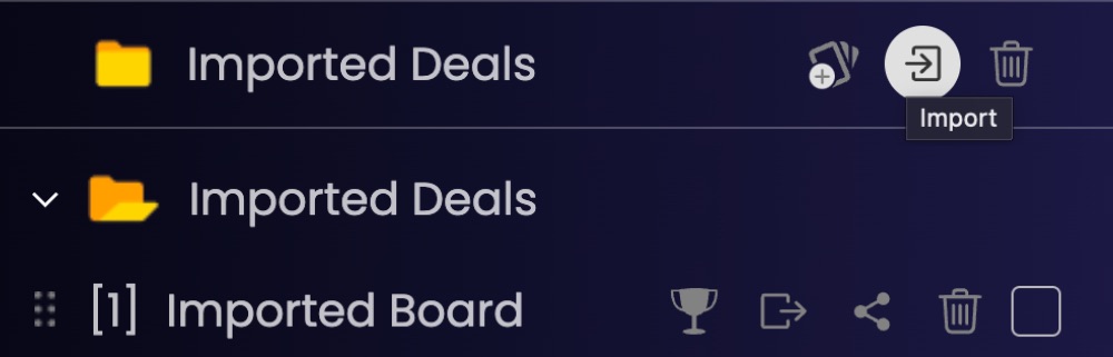 Importing a deal
