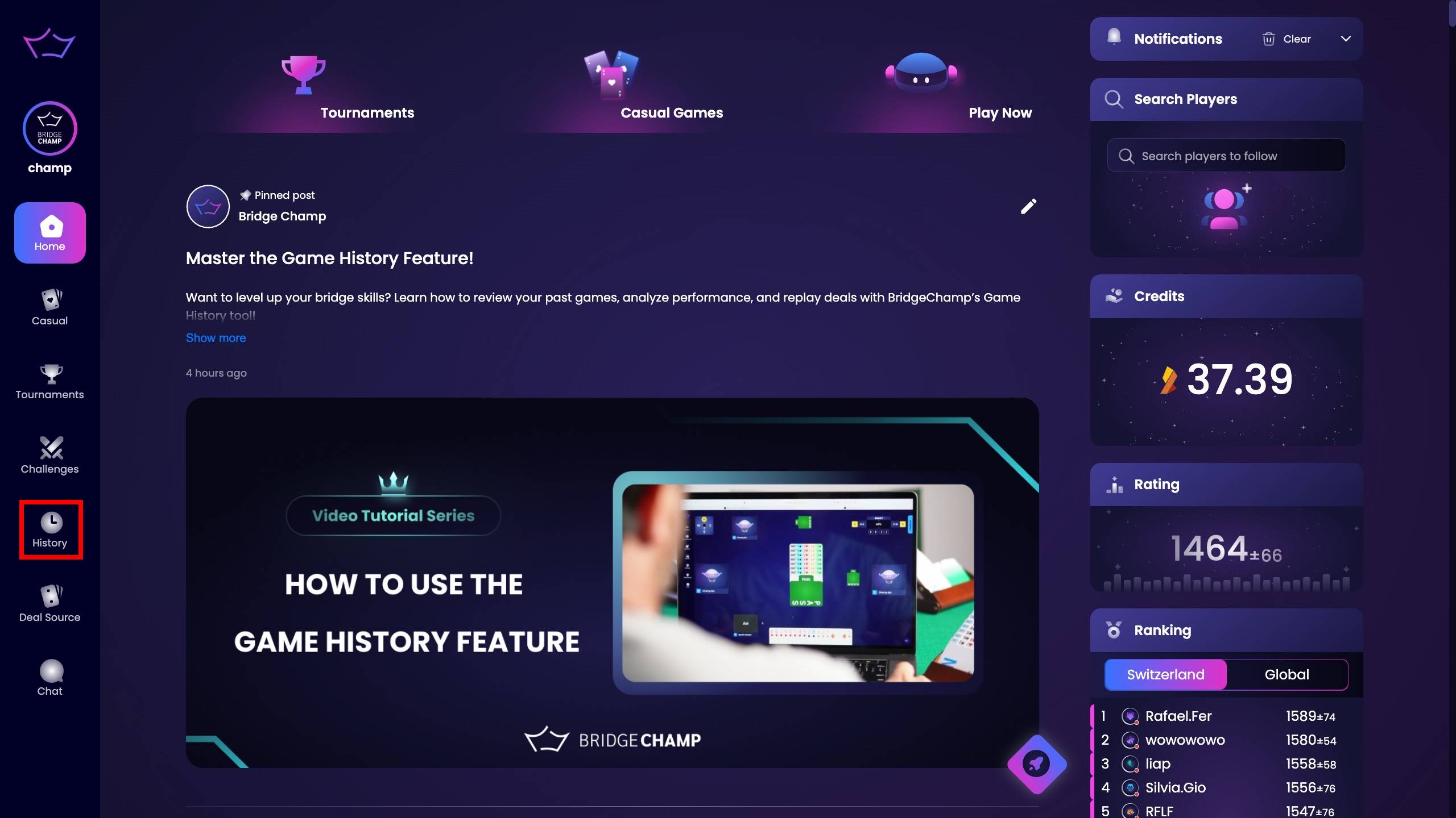 Accessing Game History