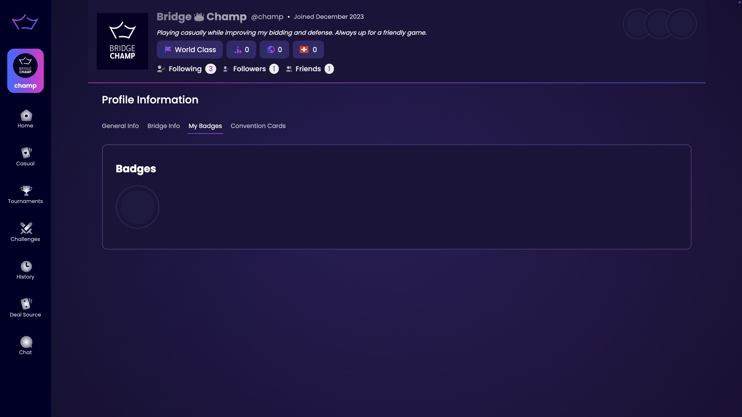 My Badges Tab