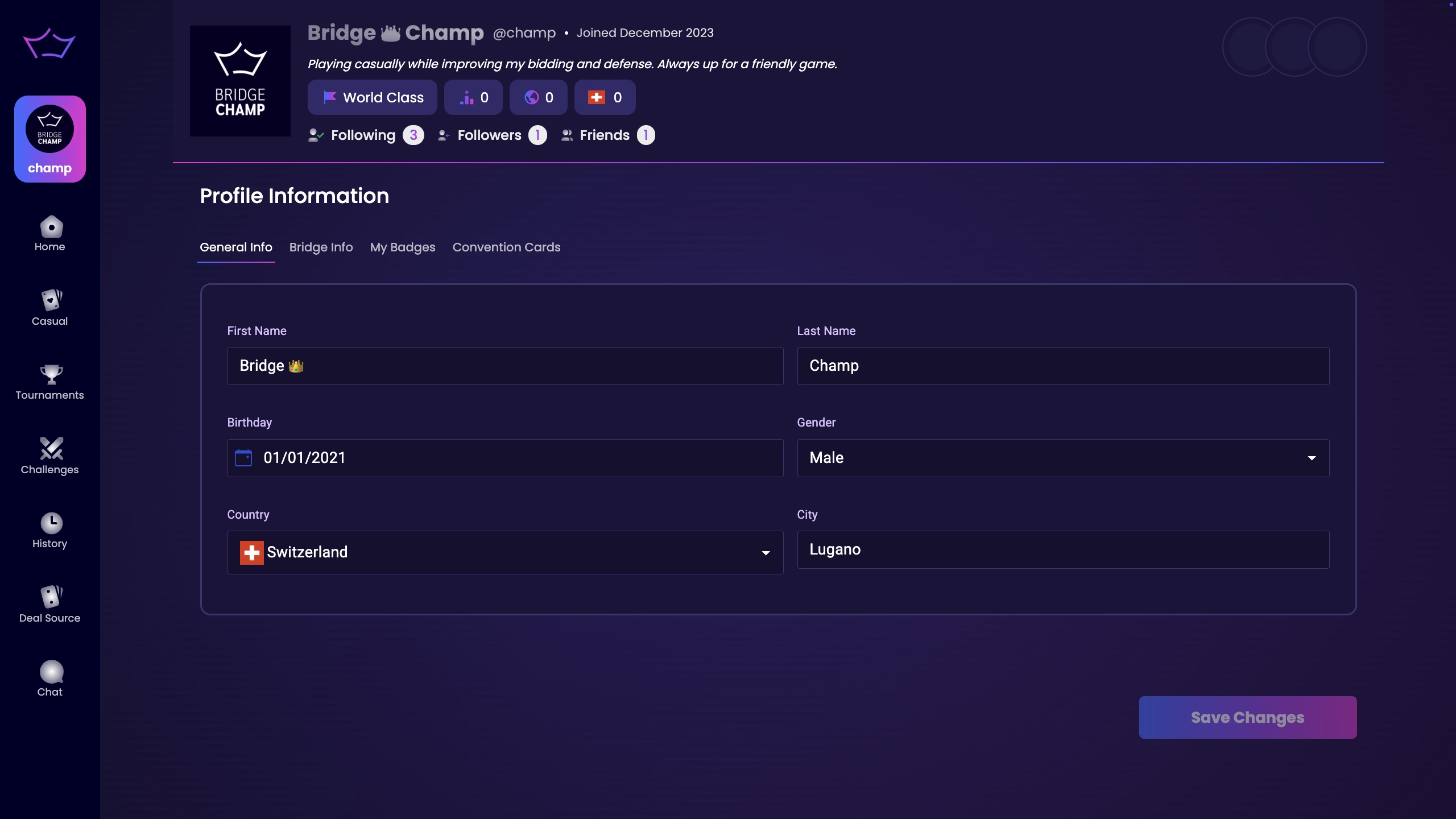 General Info Tab