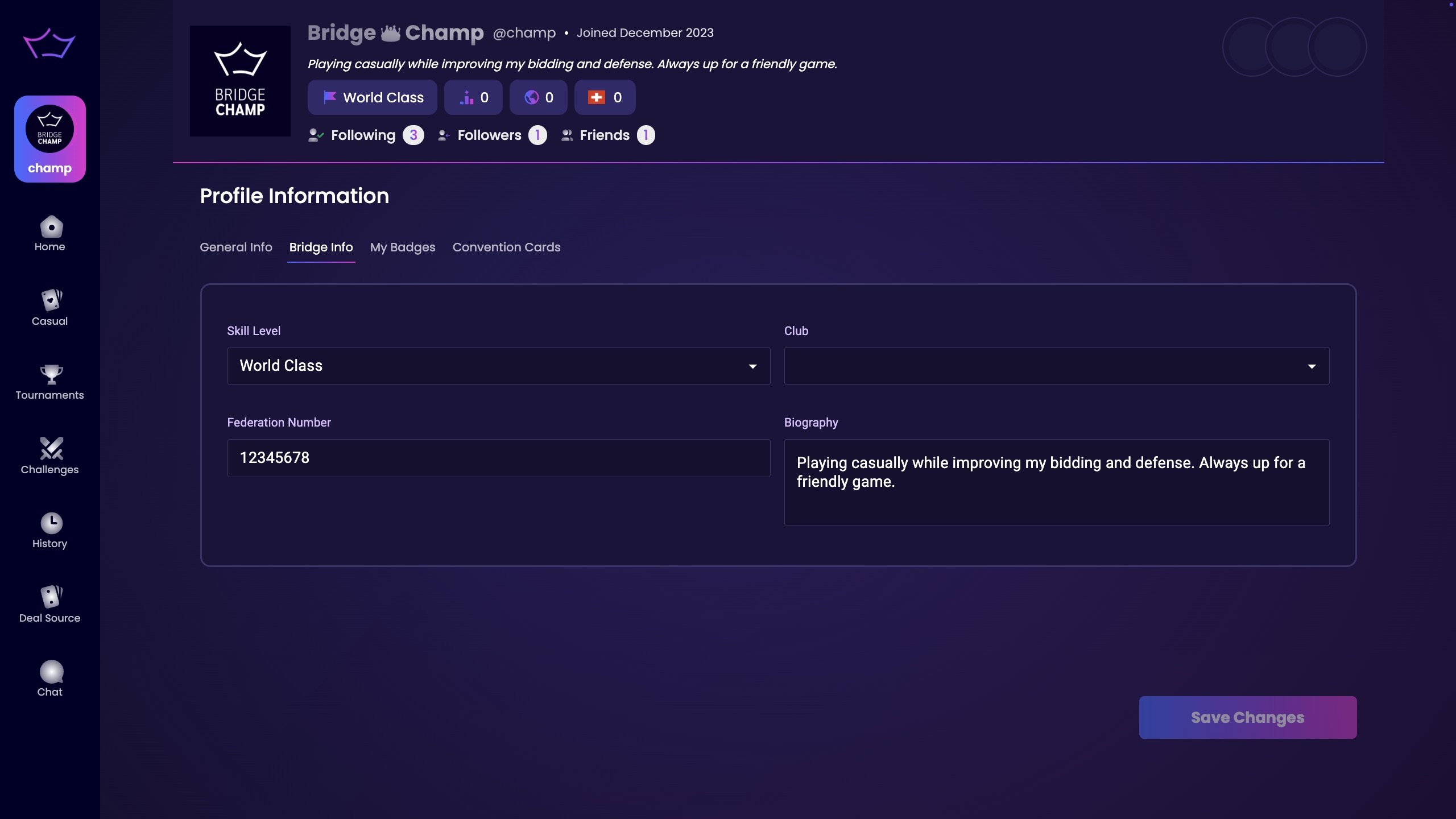 Bridge Info Tab