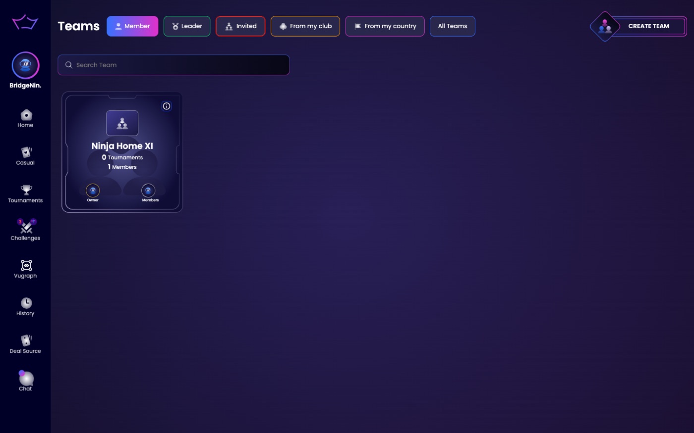 Teams Page